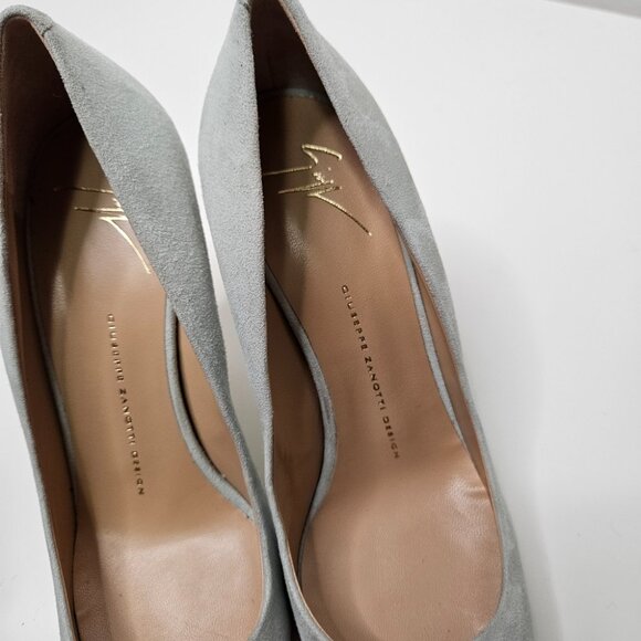 Giuseppe Zanotti Pointy Toe Suede Lucrezia Pumps Sz 7.5 US/ 38 EUR Mint Green - Picture 8 of 12